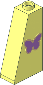 Slope Brick 75  2 x  1 x  3 with Hollow Stud with Medium Lavender Butterfly Sticker