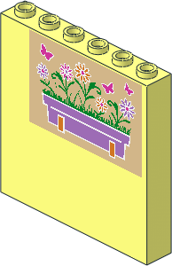 Panel  1 x  6 x  5 with Flower Box and Butterflies Left Sticker