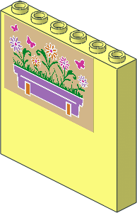 Panel  1 x  6 x  5 with Flower Box and Butterflies Right Sticker