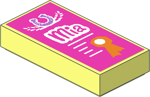 Tile  1 x  2 with Horseshoe, "Mia" and Award Ribbon Sticker