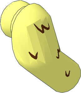 Minifig Arm Right with Reddish Brown Fur Pattern