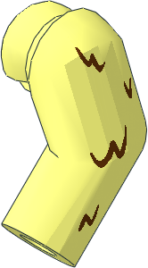 Minifig Arm Left with Reddish Brown Fur Pattern