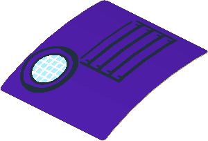 Sticker  1.7 x  1.7 with Lamp and Grille and Medium Lilac Background (Formed)