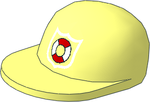 Minifig Cap with Long Flat Peak with Coast Guard Logo Pattern