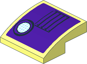 Slope Brick Curved  2 x  2 x  0.667 with Lamp and Grille Sticker