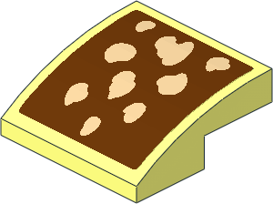 Slope Brick Curved  2 x  2 x  0.667 with Tan Spots Sticker