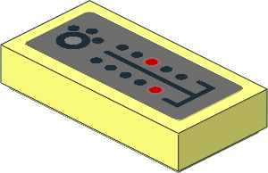 Tile  1 x  2 with Red, Black and Metallic Silver Buttons Sticker