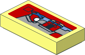 Tile  1 x  2 with Miniature Set 10687 Sticker