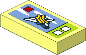 Tile  1 x  2 with Miniature Set 31042 Sticker