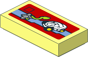 Tile  1 x  2 with Miniature Set 70588 Sticker