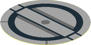 Sticker  1.7 x  1.7 Round with Light Bluish Grey Hatch