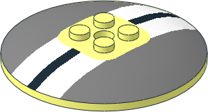 Dish  6 x  6 Inverted with Black and White Stripes on Metallic Silver Background Pattern