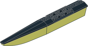 Boat Hull 48 x  6 x  5 with Black Top