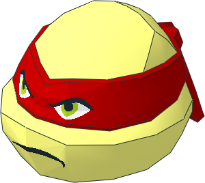 Minifig Head Ninja Turtle with Raphael Frown Pattern