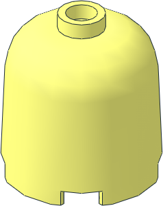 Cylinder  2 x  2 x  1.667 with Dome Top and Hollow Stud