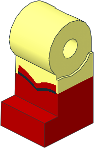 Minifig Leg Right with Red Boot and Black Line Pattern
