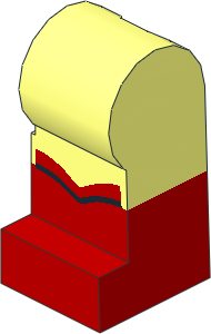 Minifig Leg Left with Red Boot and Black Line Pattern