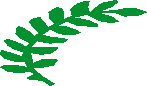 ~Sticker  1.1 x  1.7 with Green Laurels - Leaves Half