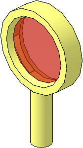 Minifig Tool Magnifying Glass with TransRed Lens