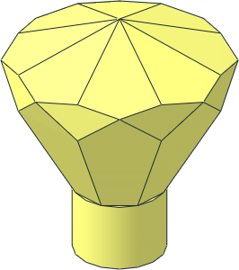 Rock  1 x  1 Gem Facetted