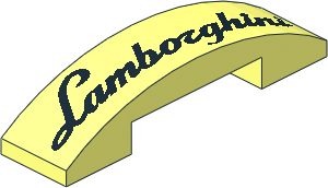 Slope Brick Curved  4 x  1 Double with Black "Lamborghini" Pattern