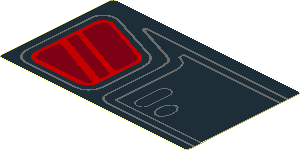 Sticker  1.7 x  2.8 with SW Dark Red Side Window and Grey Lines Left Model