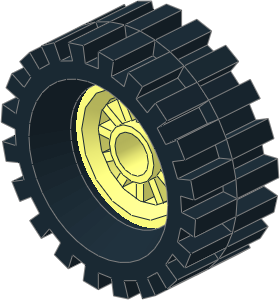 Wheel Rim  8 x 18 with 12 Spokes and Peghole with Tyre 12/50 x 16 Offset Tread