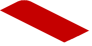 ~Sticker  0.8 x  1.6 with White Arc on Red Background Right - First Face