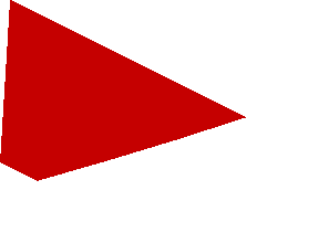 ~Sticker  0.8 x  1.6 with White Arc on Red Background Right -  Fourth Face