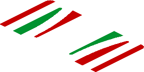 ~Sticker  1.8 x  4.0 with Tricolor Stripes and Engine on Red Background - First Face