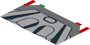 ~Sticker  1.8 x  4.0 with Tricolor Stripes and Engine on Red Background - Second Face