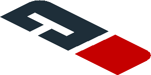 ~Sticker  0.8 x  1.9 with White Logos on Black and Red Background Right - First Face