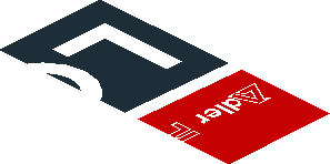 ~Sticker  0.8 x  1.9 with White Logos on Black and Red Background Right - Fourth Face