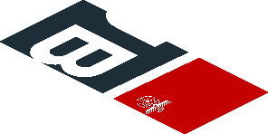 ~Sticker  0.8 x  1.9 with White Logos on Black and Red Background Right - Third Face