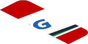 ~Sticker  0.8 x  1.9 with Blue SMP Racing Logo in White Stripe on Red Background Right - First Face