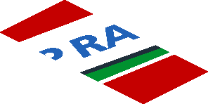 ~Sticker  0.8 x  1.9 with Blue SMP Racing Logo in White Stripe on Red Background Right - Third Face