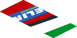 ~Sticker  0.8 x  1.9 with Michelin Logo and Green Triangle on Red Background Right - Fourth Face