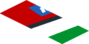 ~Sticker  0.8 x  1.9 with Michelin Logo and Green Triangle on Red Background Right - Fifth Face