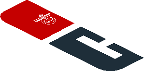 ~Sticker  0.8 x  1.9 with White Logos on Black and Red Background Left - Sixth Face