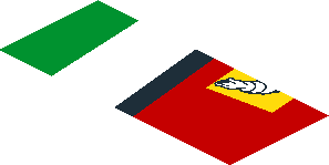 ~Sticker  0.8 x  1.9 with Michelin Logo and Green Triangle on Red Background Left - Fifth Face