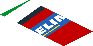 ~Sticker  0.8 x  1.9 with Michelin Logo and Green Triangle on Red Background Left - Second Face