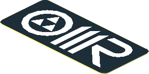 Sticker  0.8 x  1.8 with White OMR Logo on Black Background