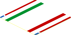 Sticker  1.8 x  1.8 with Tricolor Stripe on Red Background