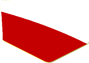 Sticker  0.8 x  1.6 with White Arc on Red Background Left