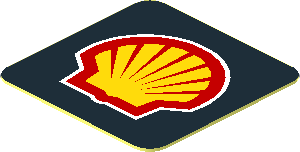 Sticker  0.8 x  0.8 with Shell Logo on Black Background