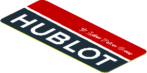 Sticker  0.8 x  1.9 with White Logos on Black and Red Background Right