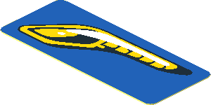 Sticker  0.8 x  1.9 with Headlamp on Red Background Right