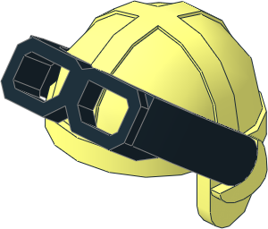 ~Minifig Cap Aviator with Black Goggles (Obsolete)