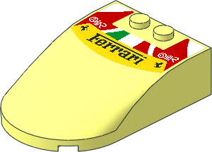 Windscreen  6 x  4 x  1.333 Curved with Ferrari Logo and Tricolor Stripe on Red Background Sticker