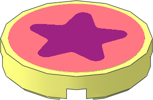 Tile  2 x  2 Round with Magenta Star Sticker
